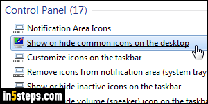 Hide desktop icons / Recycle Bin - Step 2