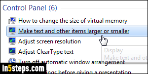 Increase font size in Windows 7 - Step 2
