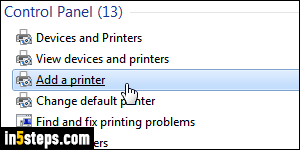 Setup wireless printer in Windows 7 - Step 2