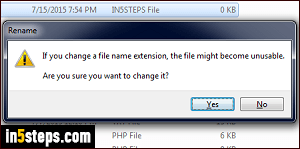 Show file extensions - Step 5