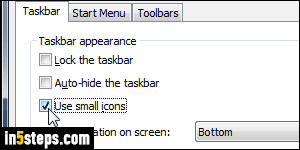 Show small icons in start menu/taskbar - Step 4