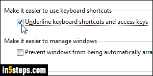 Underline access key letter shortcuts - Step 4