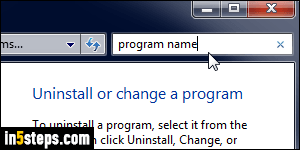 Remove program in Windows 7 - Step 3