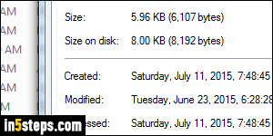 Get file size in Windows - Step 3