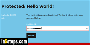 Add password to WordPress blog post - Step 5